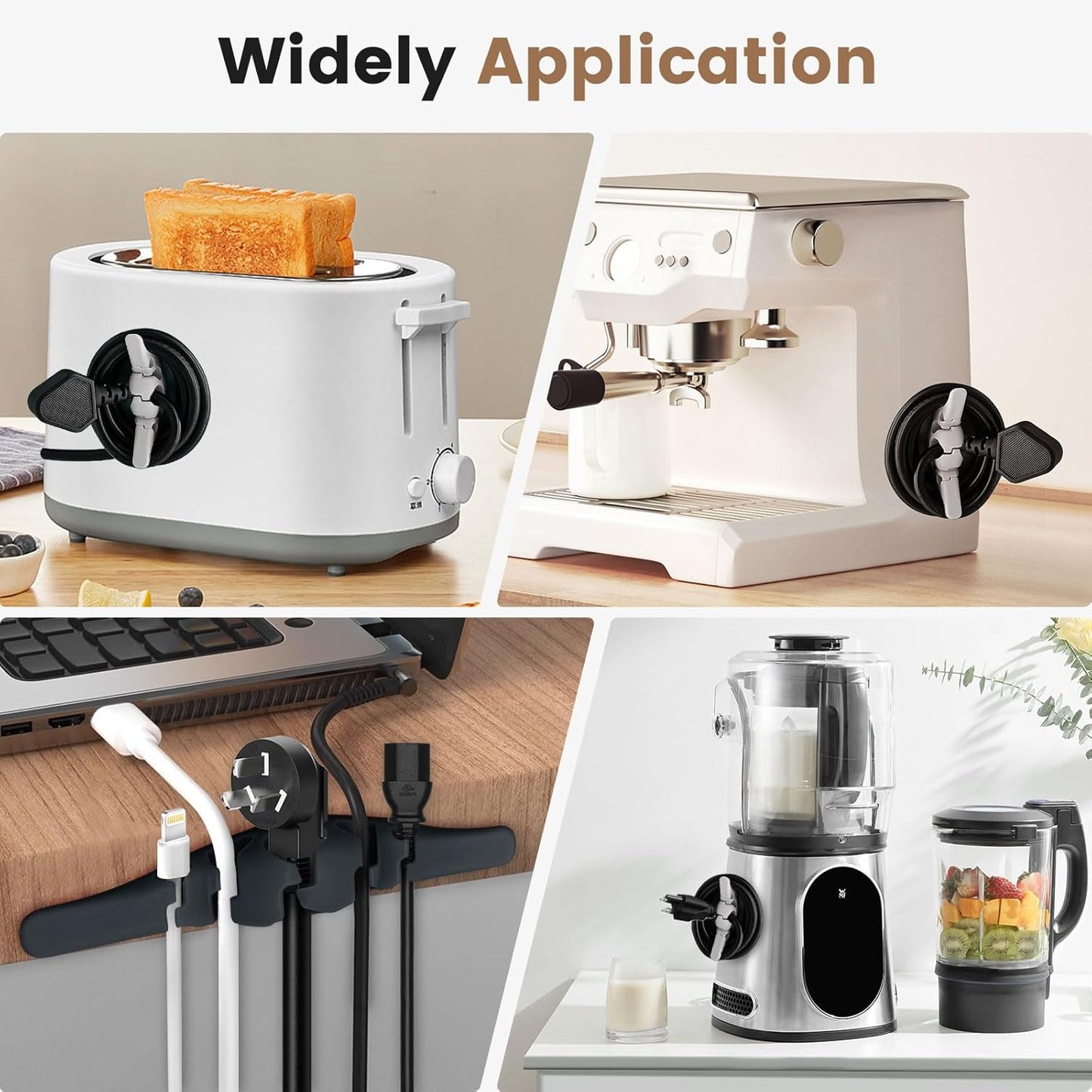 Cord Organizer for Appliances,Wire Organizers for Appliances, Kitchen Appliance Cord Organizer for Mixer,Blender,Coffee Maker,Pressure Cooker,Must-Have Kitchen Accessories for Daily Life（4 Packs）