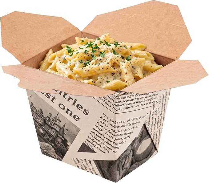 Restaurantware 26 oz Paper Square Noodle Take Out Container, 200 Ct by Restaurantware