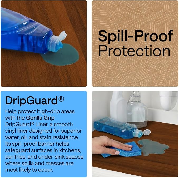 GORILLA GRIP Shelf Liner, Kitchen Drawer Protector, 12x240 Wood - Image 3