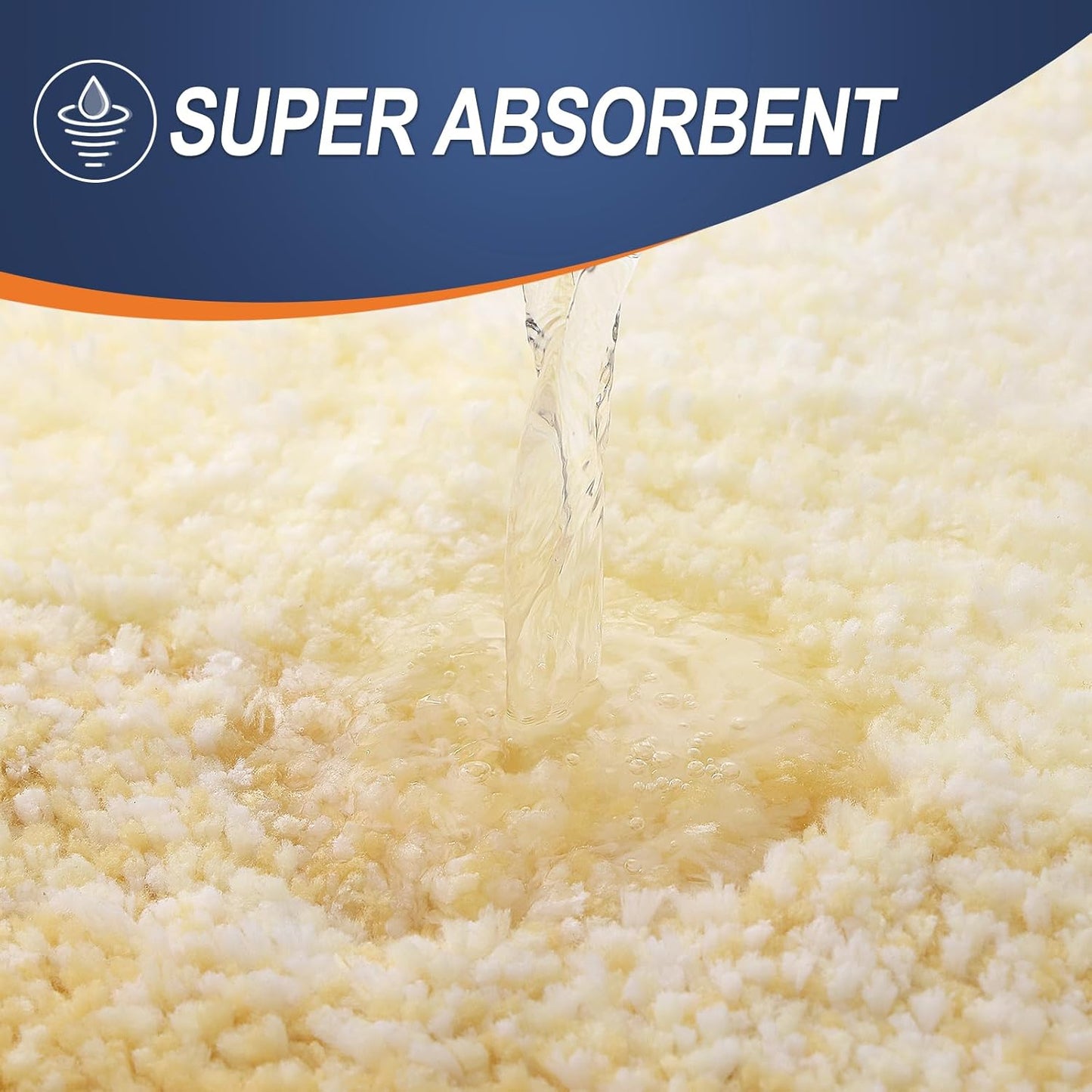 OLANLY Bathroom Rugs Mat 24x16, Extra Soft Absorbent Microfiber Bath Rugs, Rubber Backing, Quick Dry, Washable Bath Mats for Bathroom Floor, Tub and Shower, Home Decor Accessories, Light Yellow