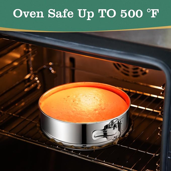 7-Inch Springform Cake Pans, Removable Bottom, 304 Stainless Steel | Leakproof & Nonstick Cheesecake Pan, Easy Releasing， Dishwasher Safe, Round Spring Form Cake Pan For Baking - Image 4