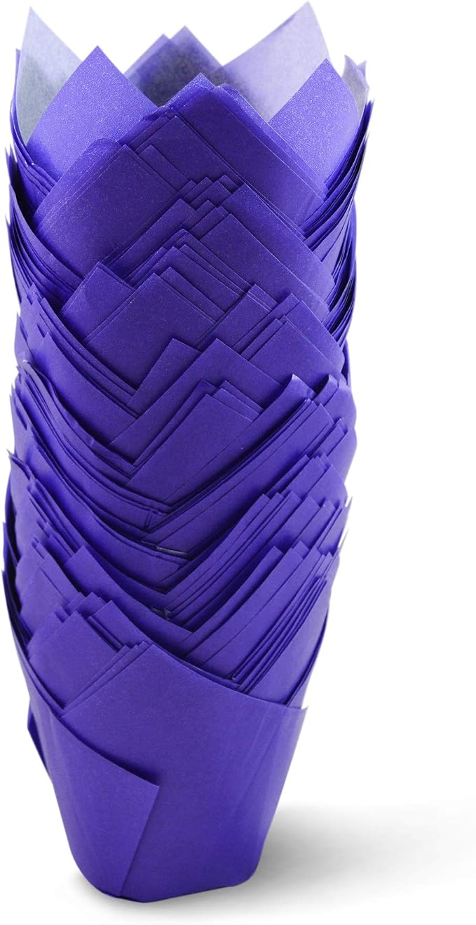 SimpleGood Purple Medium Size Tulip Baking Cups Cupcake Liners Muffin Liners Greaseproof Paper 100 - Image 2