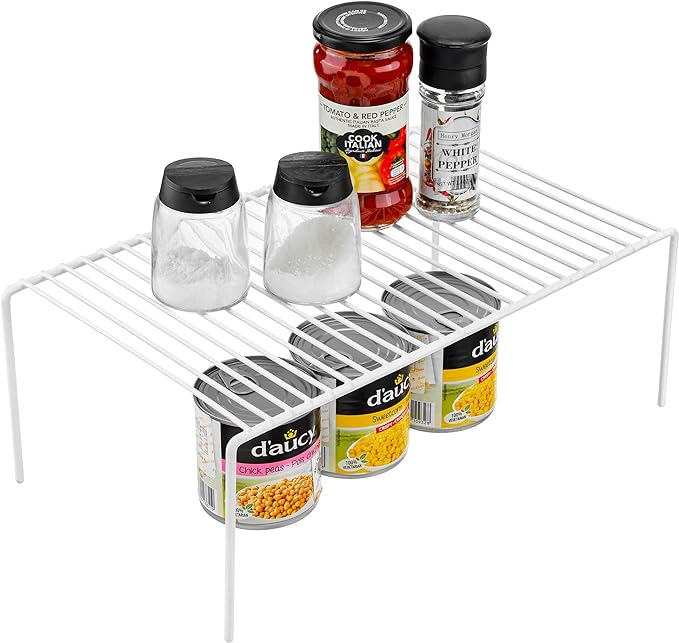 Redrubbit Medium (13 x 9. 4 Inch) Cabinet Storage Shelf Rack, Rustproof Kitchen Counter and Cabinet Shelf, Storage Rack Organizer for Kitchen, Fridge, Cabinet, Bathroom, Set of 2 - Image 2