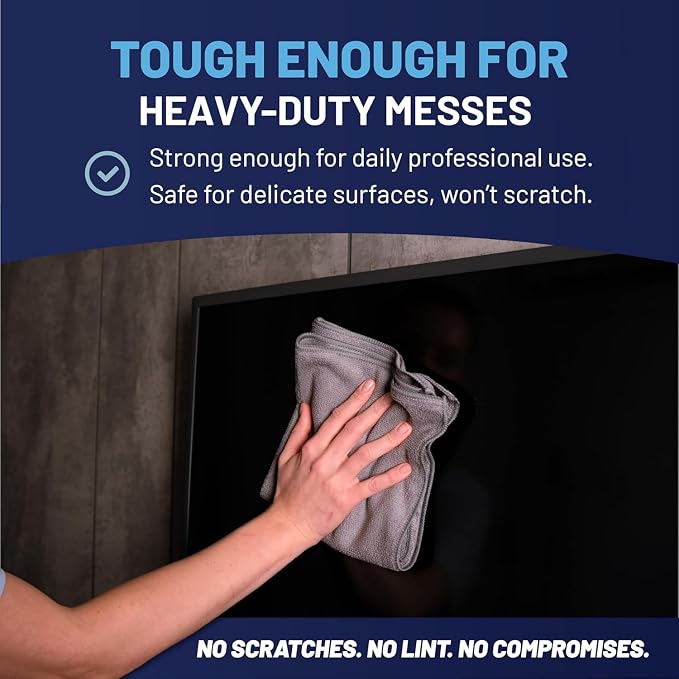 MW Pro Microfiber Cleaning Cloth | Gray | 36 Pack | 16” x 16” | All Purpose Microfiber Towels - Clean, Dust, Polish, Scrub, Absorbent - Image 6