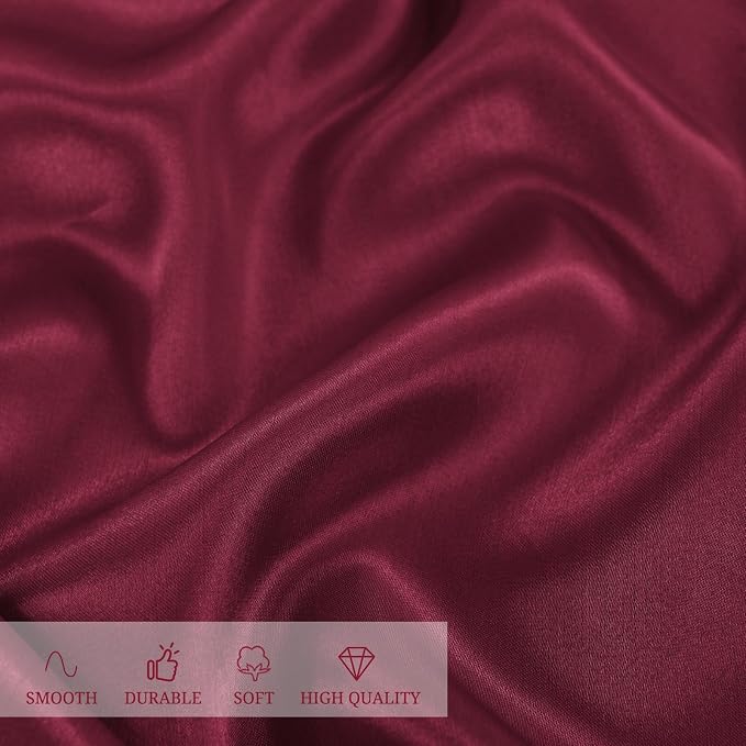 12 Pack 120 Inch Round Satin Tablecloth, Burgundy - Image 9