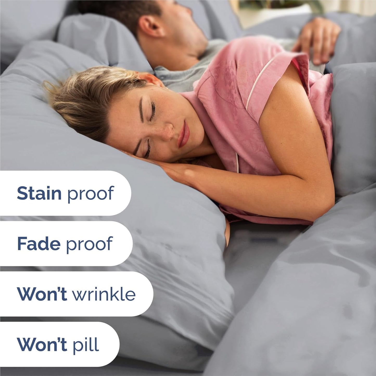 King Size 4 Piece Sheet Set - Comfy Breathable & Cooling Bed Sheets Set - Hotel Luxury Bedding for Women, Men, Kids, Teens, Boys & Girls - Deep Pockets, Soft and Wrinkle Free - Oeko-Tex - Steel Blue