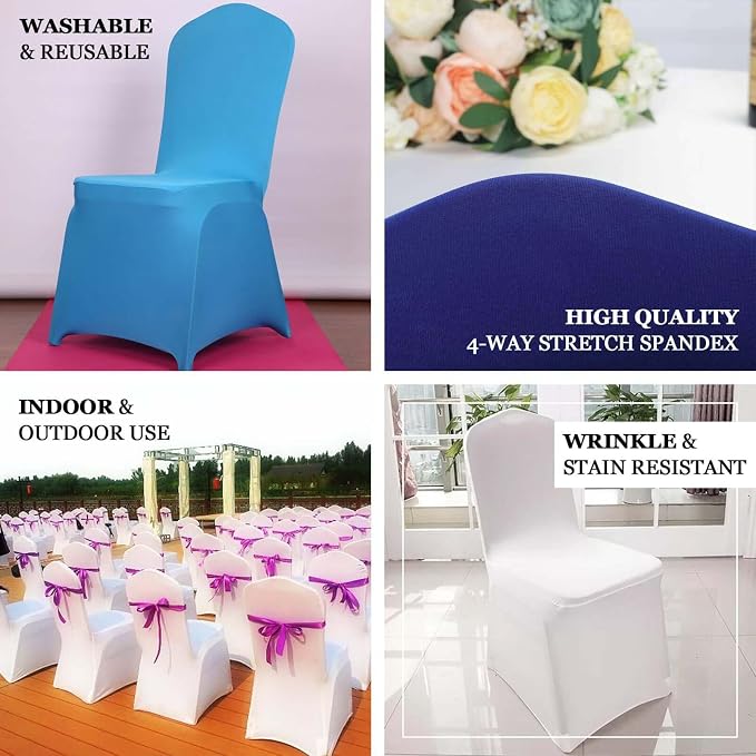 Tableclothsfactory Hunter Emerald Green Stretchy Spandex Fitted Banquet Chair Cover Dinning Event Slipcover for Wedding Party Banquet Catering - Image 4