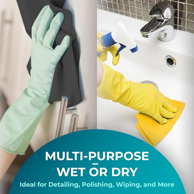 200 Pack Microfiber Cleaning Cloth Roll - Tear Away Reusable Paper Towels Washable, 11.8" Ultra Absorbent Cleaning Supplies for Housekeeping, Cleaning Rags Microfiber Towel, Lint Free Cloth Value Pack - Image 7