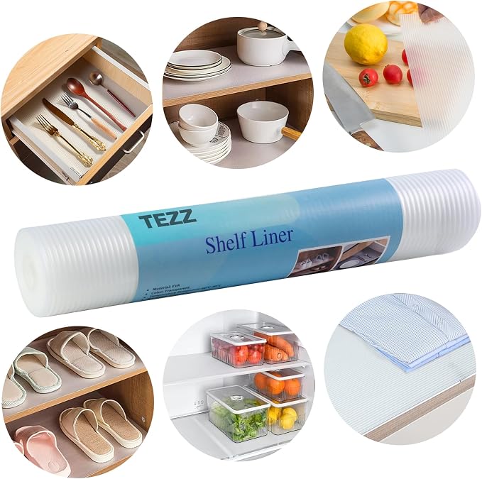 Shelf Liner, 20 Inches x 20 FEET Non-Slip Kitchen Cabinet Liner, Washable Oil-Proof Non-Adhesive Contact Paper for Kitchen Drawer, Cabinet, Shelves, Refrigerator, Storage, Desks, coutertops - Image 6