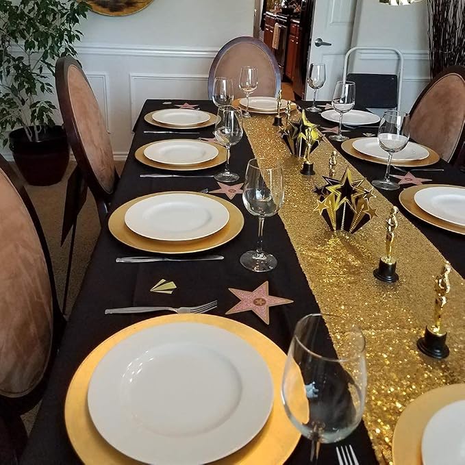 Gold Sequin Table Runner 6 Pack, 12''x72 Glitter Table Runners - Image 4