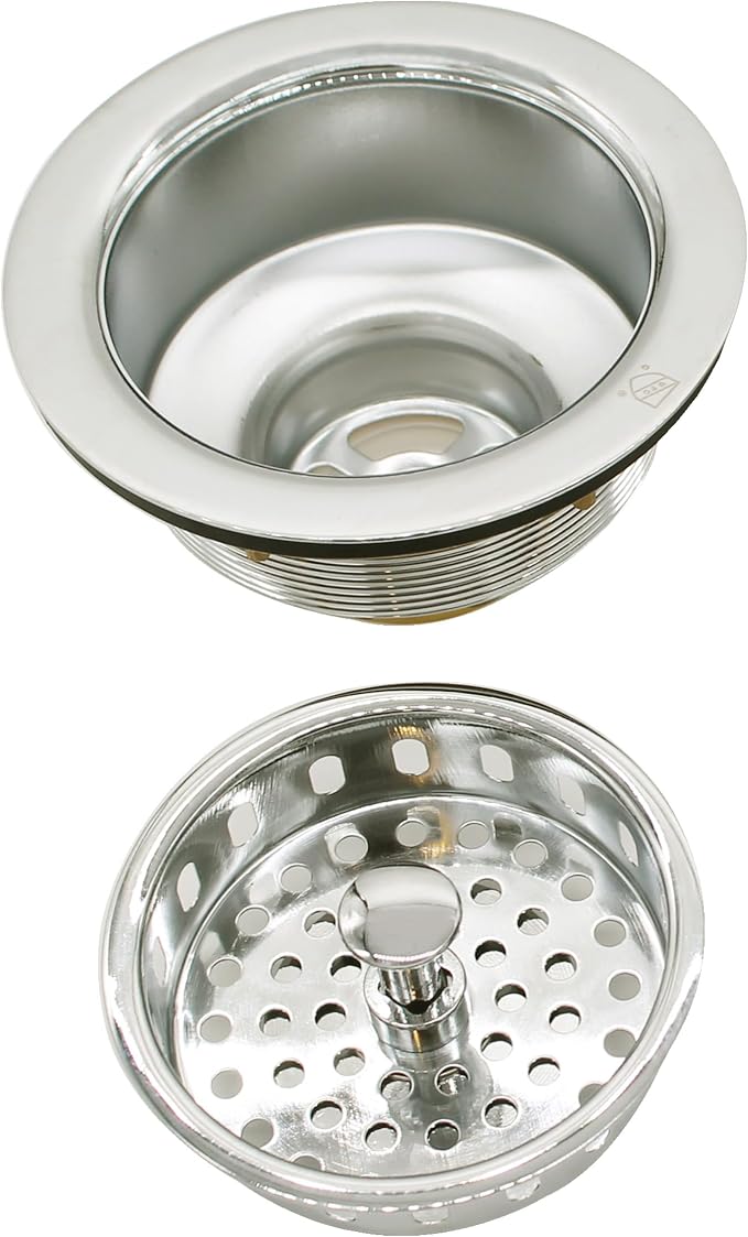 Westbrass D2145-05 3-1/2" Post Style Large Kitchen Sink Basket Strainer, Polished Nickel (2-Pack) - Image 3