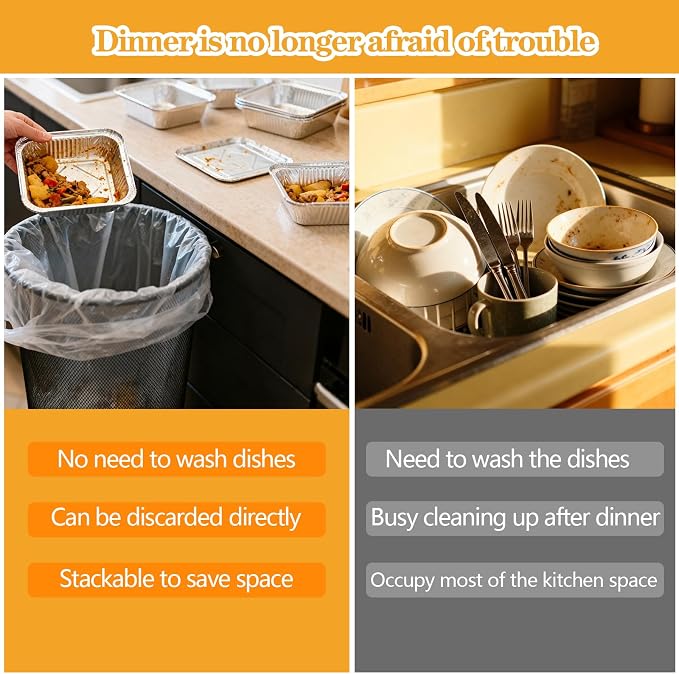 50 Pack Thickened 8x8 Disposable Aluminum Foil Pans - Image 5