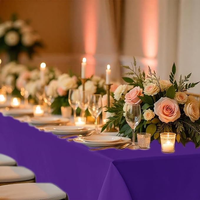 Fitable 8 Pack Purple Tablecloths 60x102 Inch for 6 Ft Rectangle Tables - Image 8