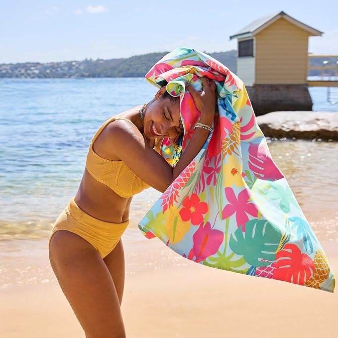 Dock & Bay Beach Towel - Quick Dry, Sand Free - Compact, Lightweight - 100% Recycled - Includes Bag - Aloha Glow - Extra Large (200x90cm, 78x35) - Image 8