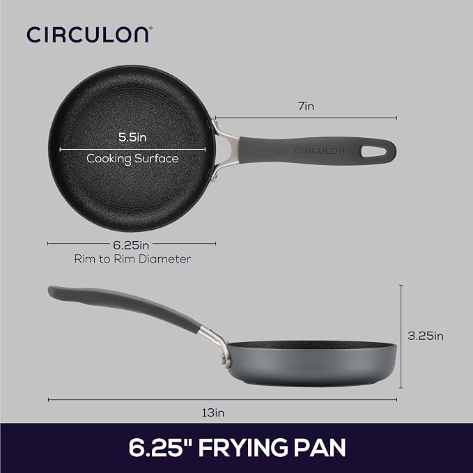 Circulon A1 Series Nonstick Induction Mini Frying Pan, 6.25-Inch, Graphite - Image 2