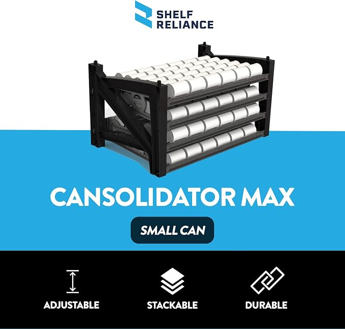 Shelf Reliance Cansolidator Max Small - 1-Pack Can Organizer for Pantry, Stackable Soda Can Storage for Kitchen, Holds 156 Cans of Food or Soda - Image 3