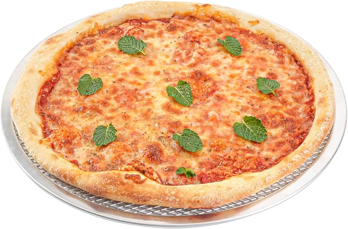 Restaurantware 13 Inch Aluminum Pizza Screen Pack of 72 Mesh Baking Tool For Crispy Crust, Lightweight Stackable Seamless Rim Rust-Resistant Baking Screen, Reusable for Pizzerias, Home Oven Use - Image 2