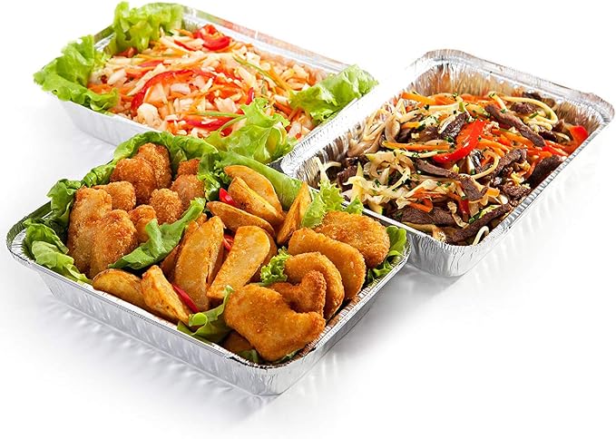 Tiger Chef Aluminum Tin Foil Pans Disposable Freezer to Oven Safe Aluminum Foil Pans (15, 2.25 Lb with Dome Lids) - Image 8