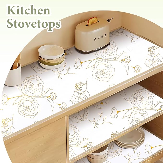Shelf Liners for Kitchen Cabinets 12in x 20FT Non Adhesive Drawer Liner - Image 2