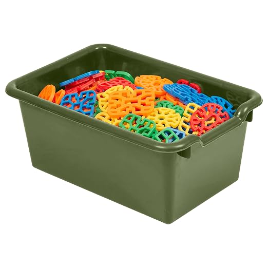 ECR4Kids Scoop Front Storage Bins, Multipurpose Organization, Earthtone, 10-Piece | Durable plastic, GREENGUARD Gold Certified, 1.2 gallon capacity, lightweight & nestable, built-in handle, classroom/home use - Image 11