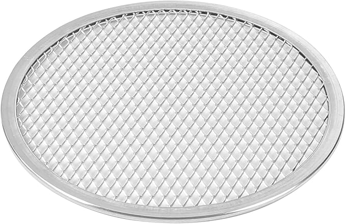 Restaurantware 7 Inch Aluminum Pizza Screen Pack of 12 Mesh Baking Tool For Crispy Crust, Lightweight Stackable Seamless Rim Rust-Resistant Baking Screen, Reusable for Pizzerias, Home Oven Use by Restaurantware
