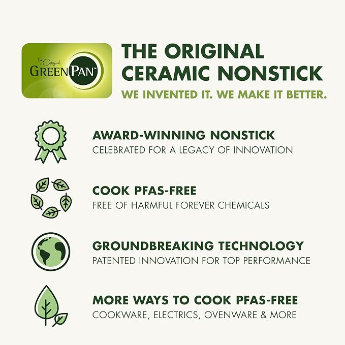 GreenPan Premiere Ovenware Healthy Ceramic Nonstick 13" x 9" Rectangular Baking Pan, PFAS-Free, Warp-Free Bakeware, Durable Quick Heating, Oven & Broiler Safe to 600F, Dishwasher Safe, Taupe - Image 9