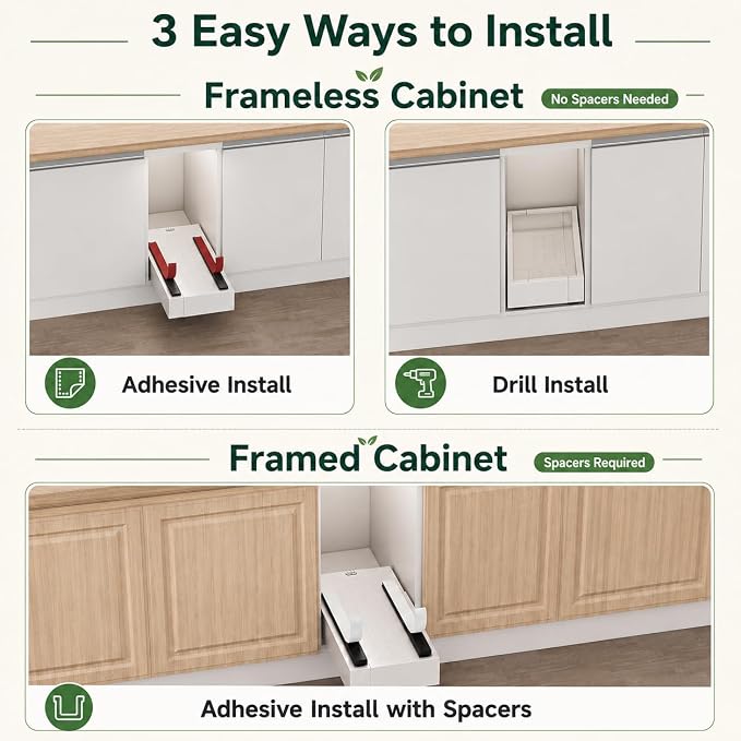 Fokyfok 2PC Pull Out Cabinet Organizer,Expandable,No Drill,Heavy Duty - Image 5