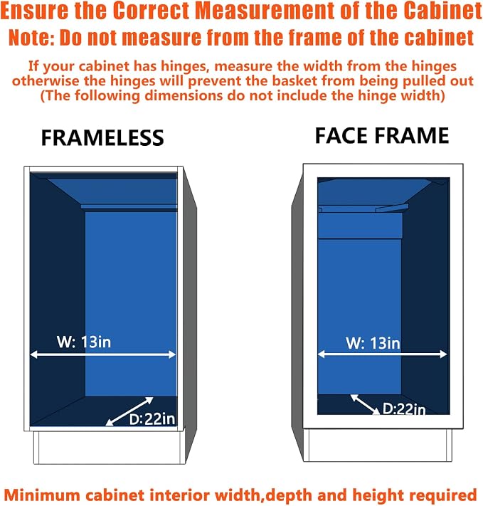 ROOMTEC Pull Out Cabinet Organizer, Cabinet Pull Out Shelves 12½" W x 21½" D, Heavy Duty Cabinet Drawers Slide Out Kitchen Cabinet Organizers Storage Shelf - Image 4