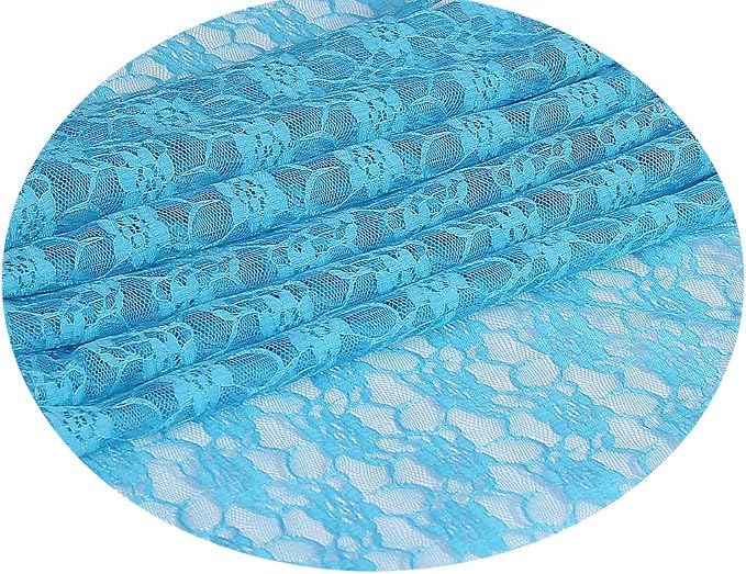 VDS Pack of 25 Floral Lace Table Runners Centerpiece Cloth Linen for Wedding Bithday Graduation Engagement Ceremony Events Party Banquets Table Decoration (12x108 inch) (Turquoise) - Image 2