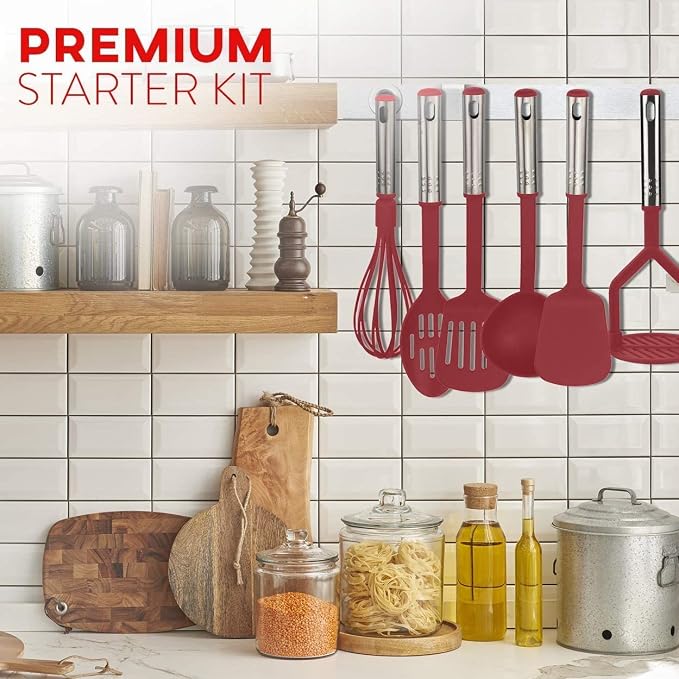 Eatex Nonstick Bakeware Sets with Baking Pans Set, 39 Piece Baking Set with Muffin Pan, Cake Pan & Cookie Sheets for Baking Nonstick Set, Steel Baking Sheets for Oven with Red Kitchen Utensils Set | Nonstick Bakeware Sets, Warp Resistant 450°F Oven Saf... - Image 6