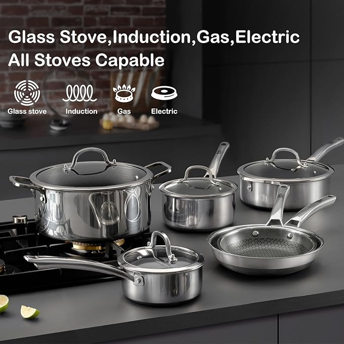 Sauce pan with lid,1.5 Quart & 2.5 Quart & 3.5 Quart Nonstick pot set - Image 5