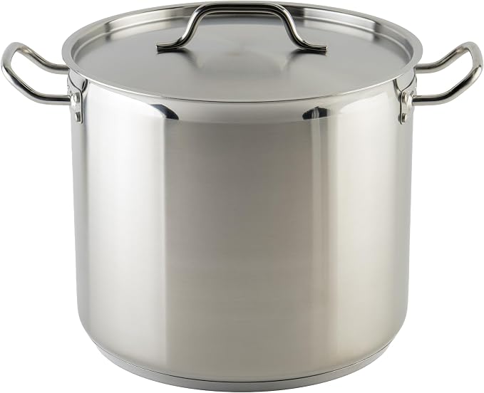 Winco Silver 20 qt Stainless Steel Stock Pot with Cover by Winco
