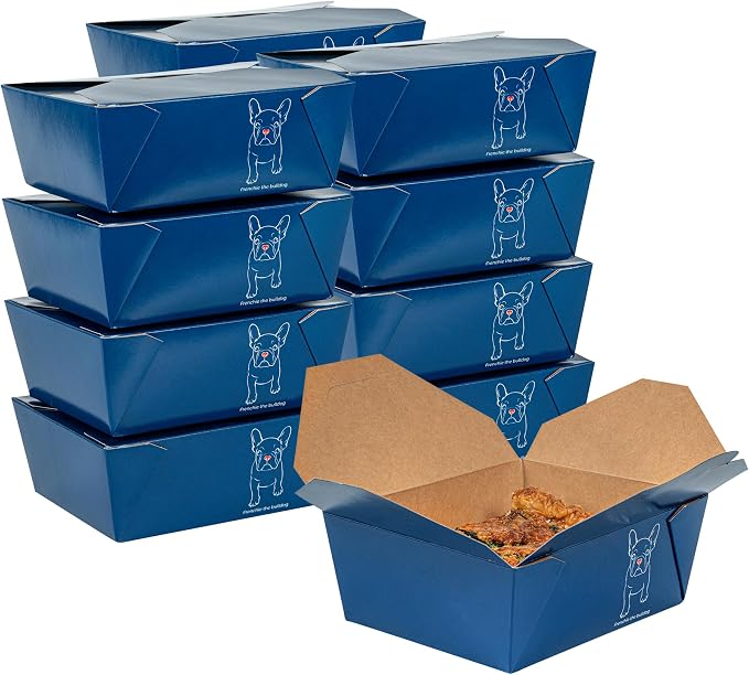 Restaurantware-Bio Tek 6.7 x 5.5 x 2.6 Inch Food Containers, 200 Durable Takeaway Boxes - Disposable, Sturdy, Frenchie Paper 45 Ounce Takeout Boxes, Rectangle, For Takeouts And Delivery, Or Picnics by Restaurantware