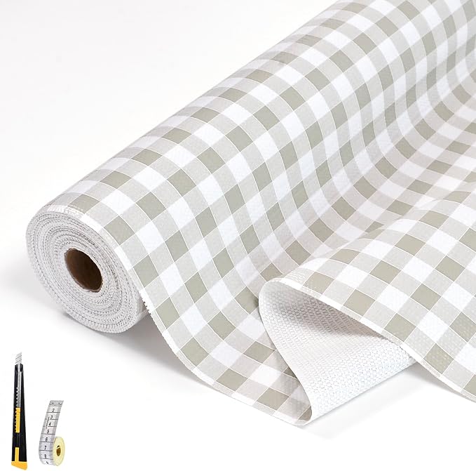 Drawer and Shelf Liners for Kitchen Cabinet,Non Slip Cabinet Liners for Shelves,Non-Adhesive Strong Grip Mats Protect Dresser Cupboard Liner,Shelf Paper-Green Grid 17.5" W x 354" L by Unknown
