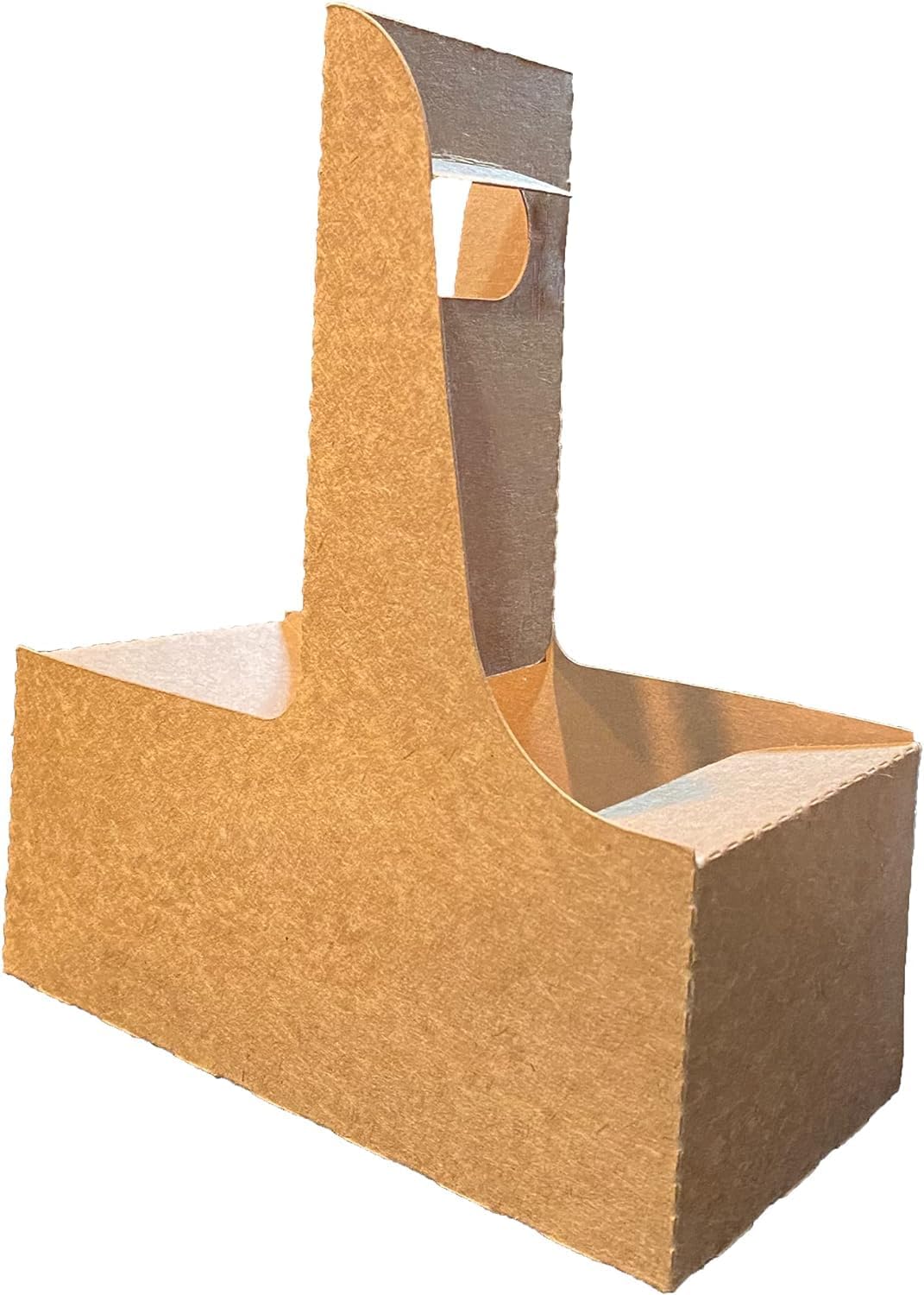 2 Cup Kraft Cardboard Beverage Carrier (Pack of 25) - Durable Drink Carriers for Hot or Cold Beverages - Perfect for Food Delivery Service, Door Dash, Uber Eats, or Any On-The-Go Dining Needs