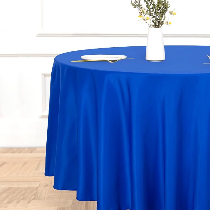 sancua Round Tablecloth, 108 Inch, Royal Blue - Image 2