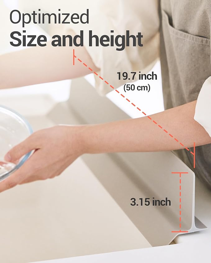 DEARCUS Kitchen Sink Splash Guard 19.7 inches - Soft Silicone Water Shield, Strong Suction Non-Slip, Dishwasher Safe and Easy-to-Clean for Mess-Free Cooking and Dishwashing (Deep Green) - Image 4