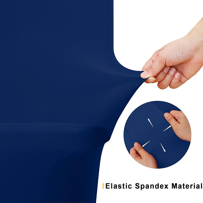 Smiry 2 Pack Spandex Table Cloth 6FT, Elastic Fitted Navy Tablecloth - Image 5