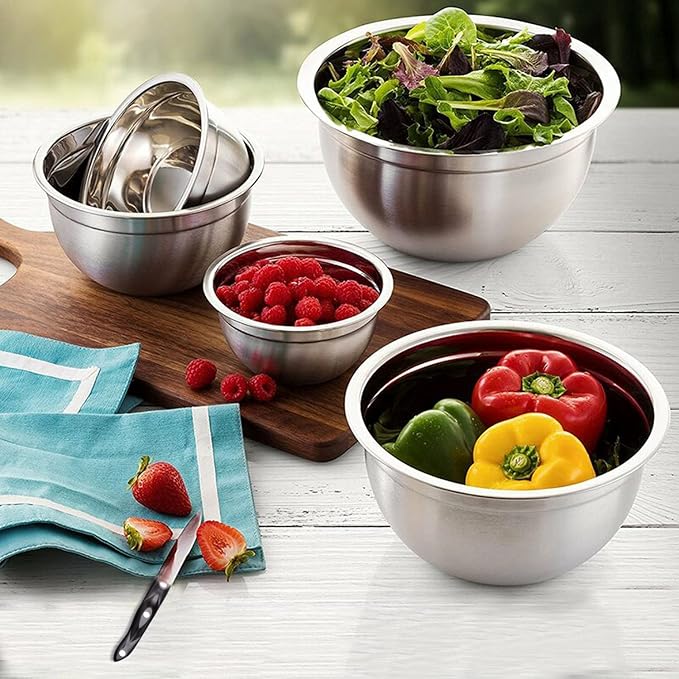 YBM HOME Heavy Duty Professional Stainless Steel Mixing Bowl – Commercial Grade Deep Prep & Serving Bowl for Baking, Cooking, Dough Mixing & Food Prep, Dishwasher Safe, 14.5 Quarts - Image 5