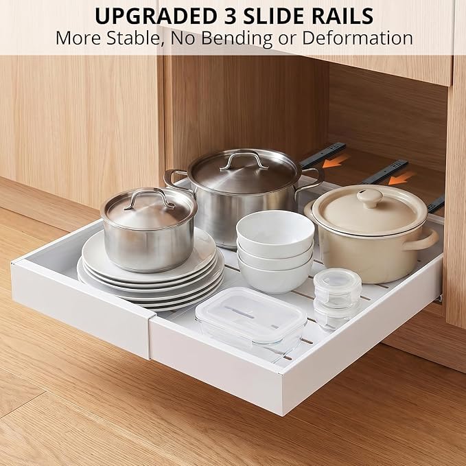 DOMNIU 2 Pack Pull Out Cabinet Organizers Expandable Width (12.4''-20.27'') - Image 5