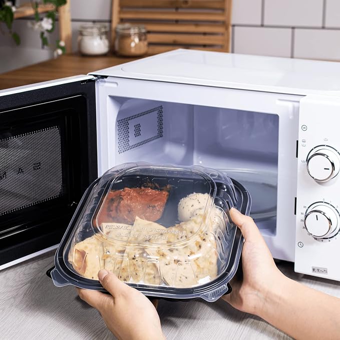 Karat Premium PP Hinged Container, Take Out Food Containers - Case (10.25"x9", 3 compartments) - Image 7