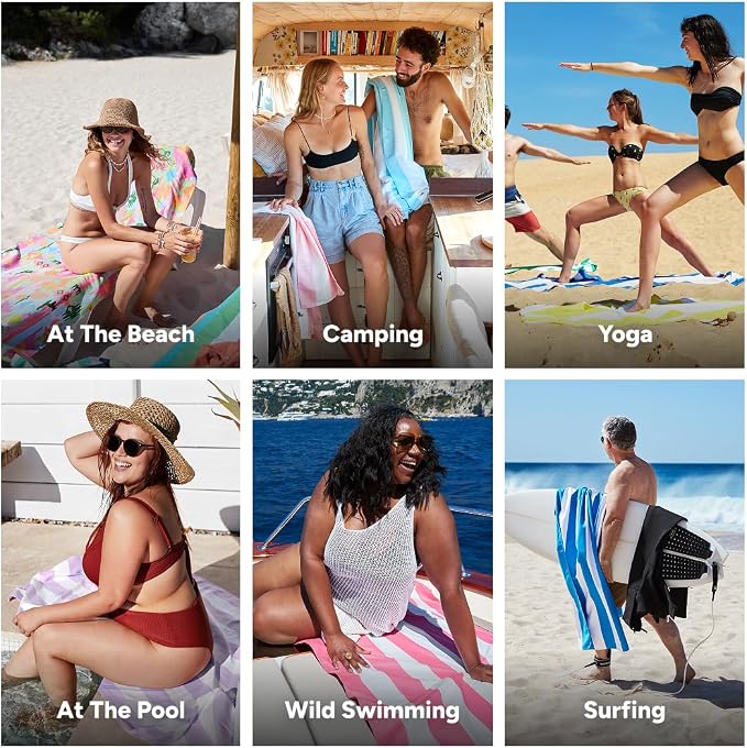Dock & Bay Beach Towel - Quick Dry, Sand Free - Compact, Lightweight - 100% Recycled - Includes Bag - Ibiza Glow - Large (160x90cm, 63x35) - Image 4