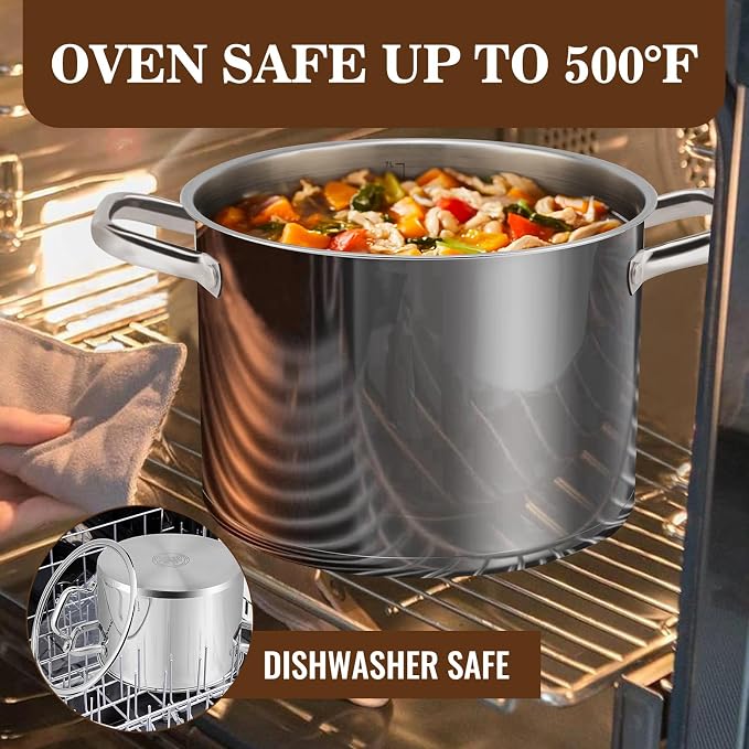 Rorence Stainless Steel Stock Pot, 8-Quart - Image 6