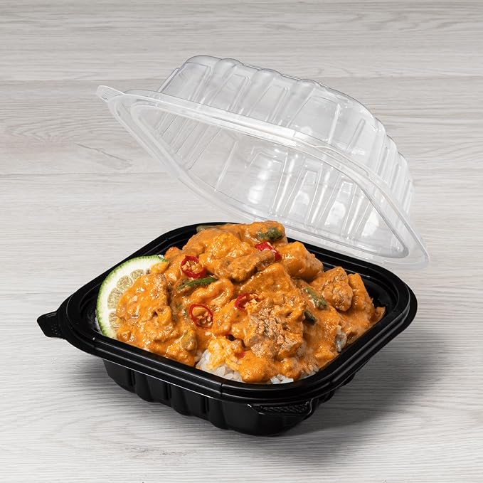 Karat Premium PP Hinged Container [300 ct], Take Out Food Containers - Case (6"x6", 1 compartment) - Image 8