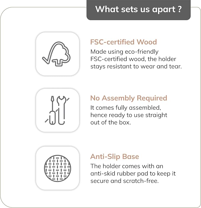 Anji Mountain Wooden Paper Towel Holder with Metal Holder, Holder Stand for Kitchen Roll Organizer & Kitchen Dining Table Home Décor, Countertop Fits Jumbo & Mega Rolls - Mango/Gold, Fluted - Image 8