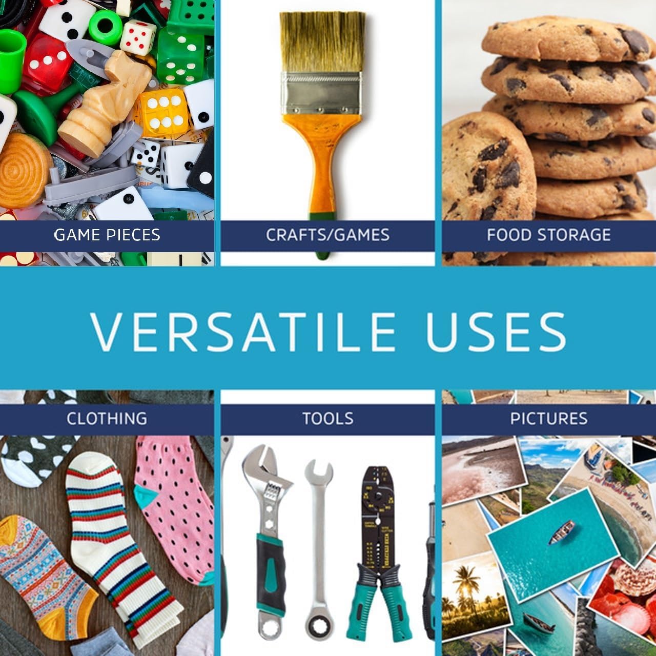 12" x 12" Large Zip Bags, 2 Mil Thick Clear Plastic Reclosable Zipper Lock Bags with Write-on White Block, with Resealable Zip Top Lock for Food Storage & Office Supplies, 200 Count