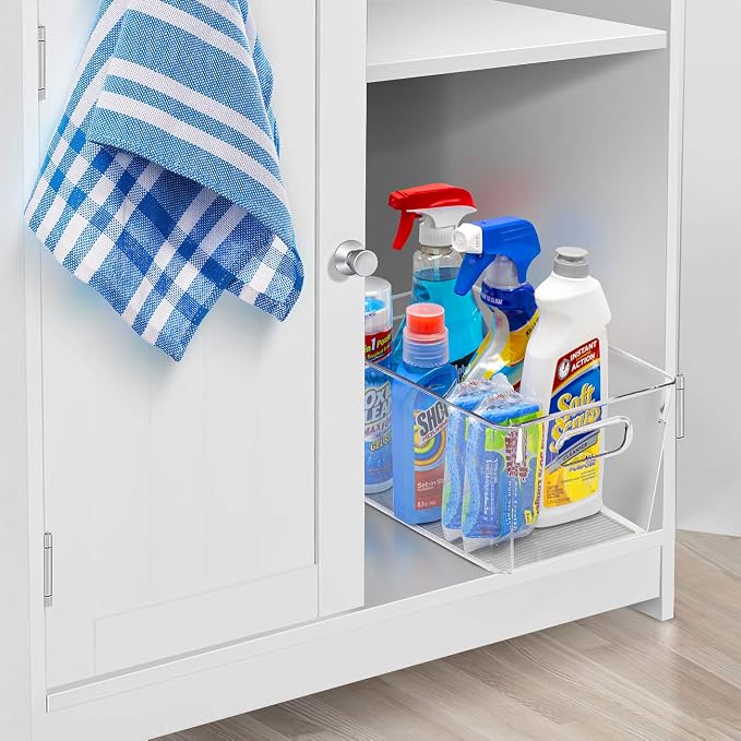 Sorbus Fridge Organizers and Storage, Clear Plastic Bins (Medium, 4 Pack) | Handled containers keep crafts, clothing and household supplies sorted across pantries, cabinets, refrigerators and closets. - Image 2