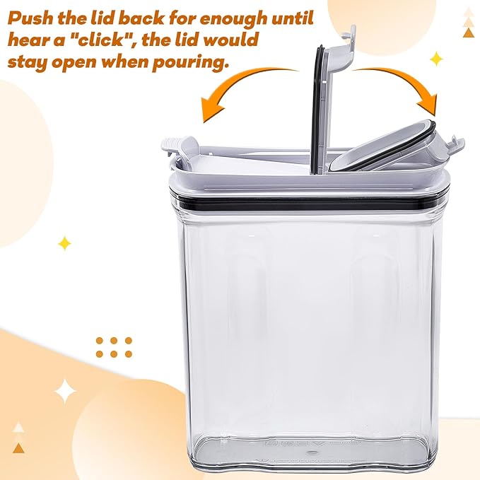 Food Dispenser Set, Airtight Food Storage Container with Lid 1.5L,2PCS BPA-FREE Plastic Pantry Organization Canisters for Nuts Quinoa Coffee and More Dry Food in Kitchen - Image 5