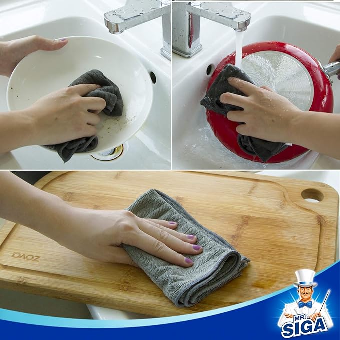 MR.SIGA Microfiber Cleaning Cloths, All Purpose Cleaning Towels, Pack of 6 - Image 3