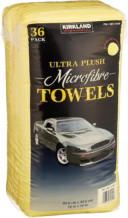Kirkland Signature sSzDua Ultra High Pile Premium Microfiber Towels, 36 Pack, 4 Units by KIRKLAND
